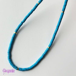 Elegantix Beaded Necklace for Women with Natural Stone, Turquoise