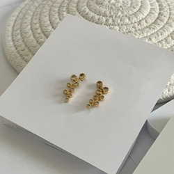 Elegantix Gold Plated Vines Stud Earrings for Women with Zircon Stone, Gold