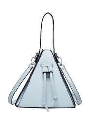 Elegantix Leather Faux Pyramid Shaped Shoulder Bag for Women, Light Blue