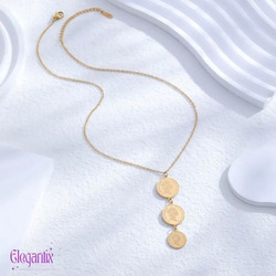 Elegantix Gold Plated Coin Necklace for Women, Gold