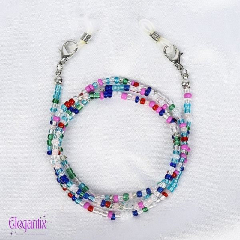 Elegantix Glasses Chain for Women with Colourful Beads, Multicolour