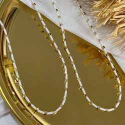 Elegantix Handmade Necklace for Women with Beads, White