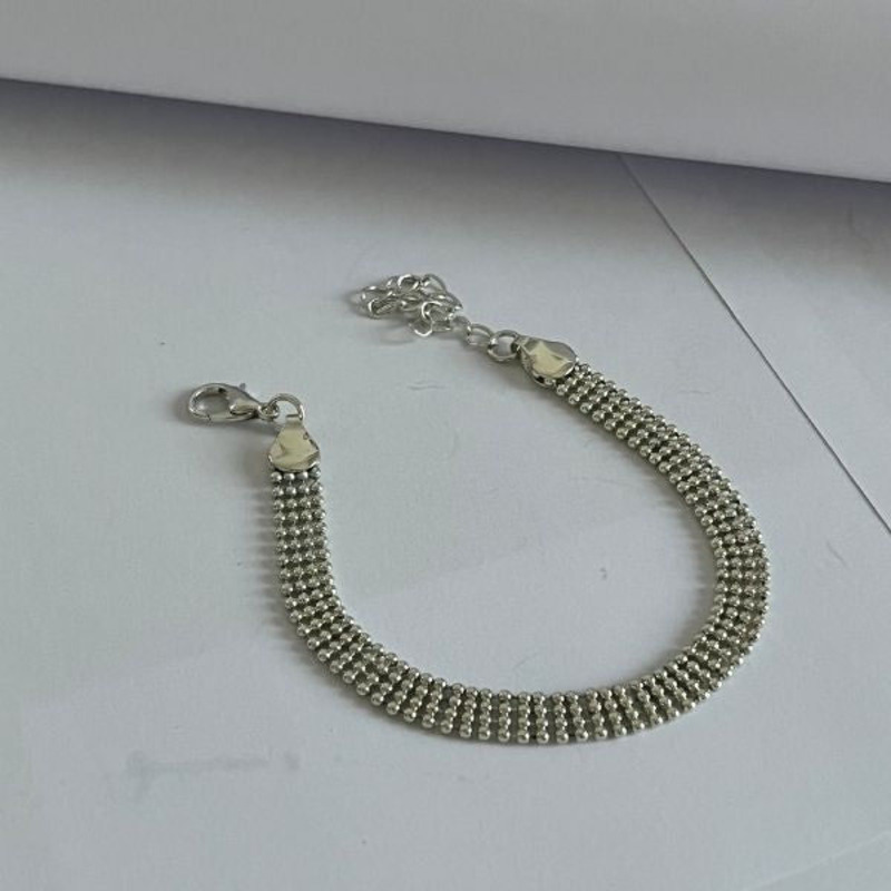 Elegantix Mini Balls Chain Bracelet for Women, Silver
