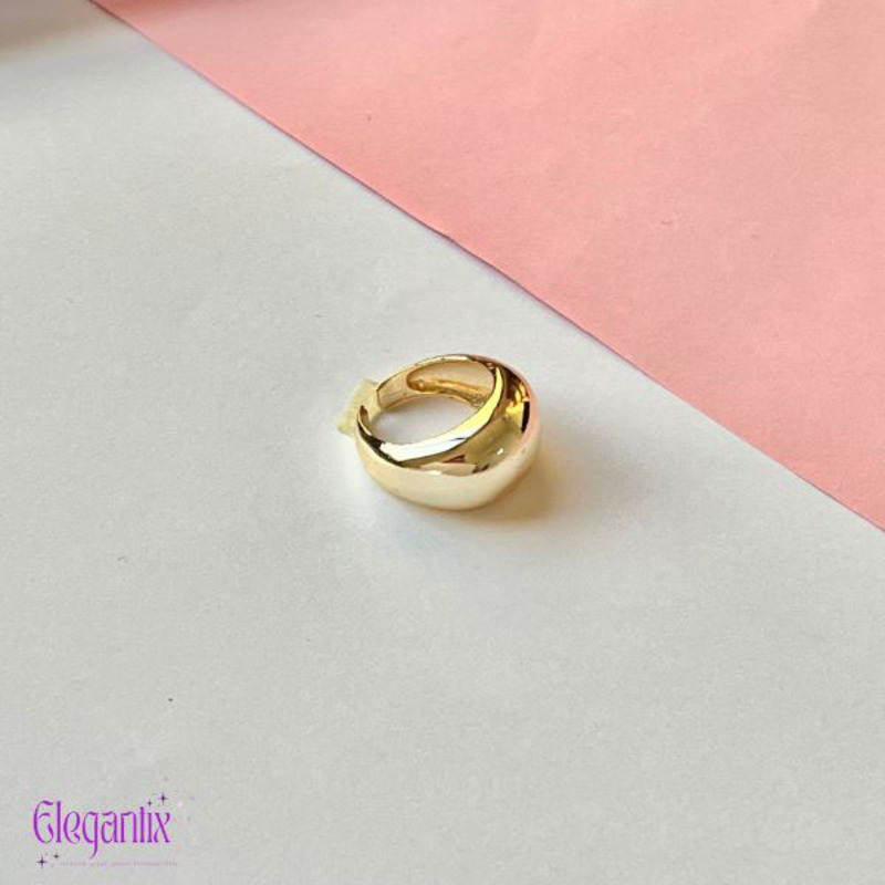 Elegantix Puffy Ring for Women, Gold