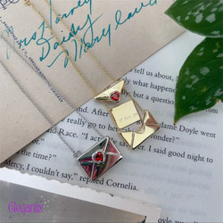 Elegantix Necklace for Women with Envelope Pendant, Gold