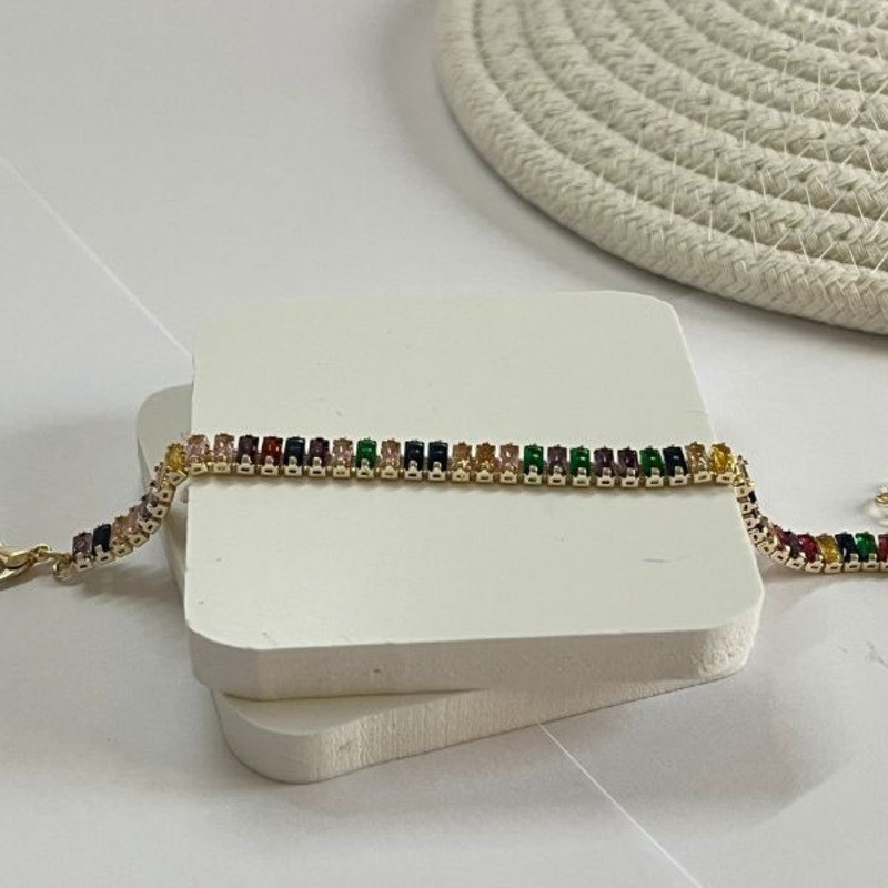 Elegantix Bracelet for Women with Cubic Zircon, Multicolour