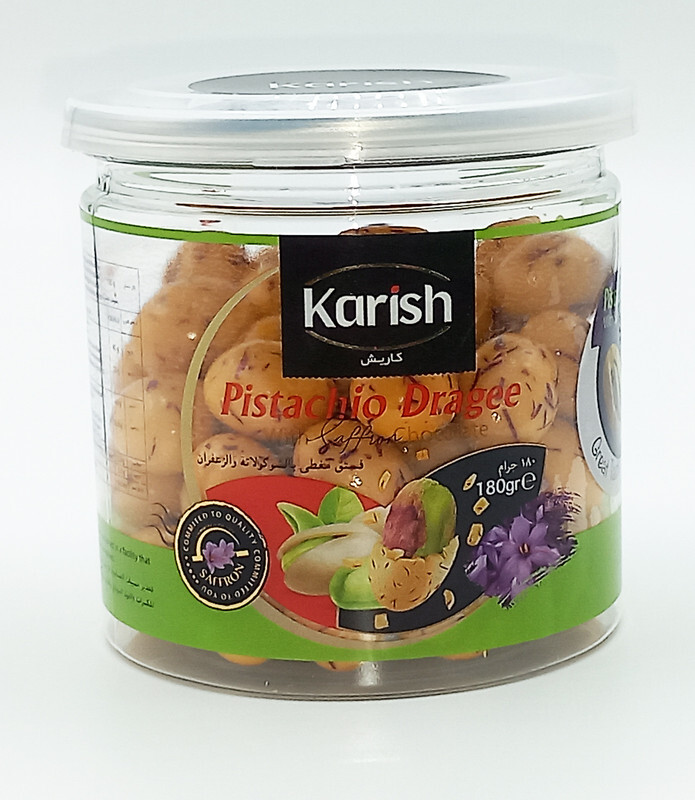 Karish Pistachio Dragee With Saffron jar 180g