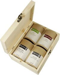 Seeds & Hands Whole Spices Eco-Friendly Gift Box Cardamom 90g, Cloves 75g, Black Pepper 120g, Cinnamon sticks 50g