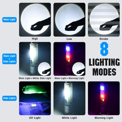Xlentgen Super Bright Rechargeable 500 Lumens Long Range LED Flash Light, Silver