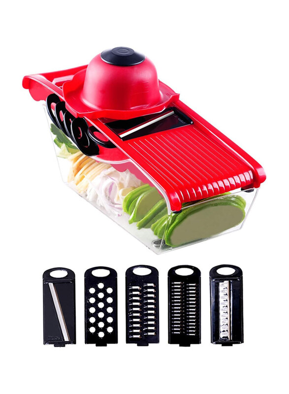 

Generic 6-In-1 Vegetable Chopper Slicer with Container, Red