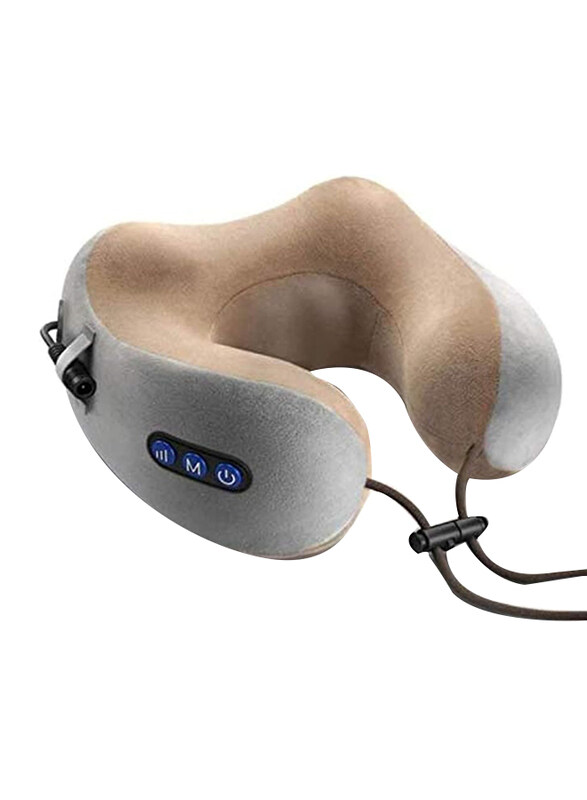 

Shopdeals Rechargeable U Shaped Cervical Massage Pillow, Grey/Brown