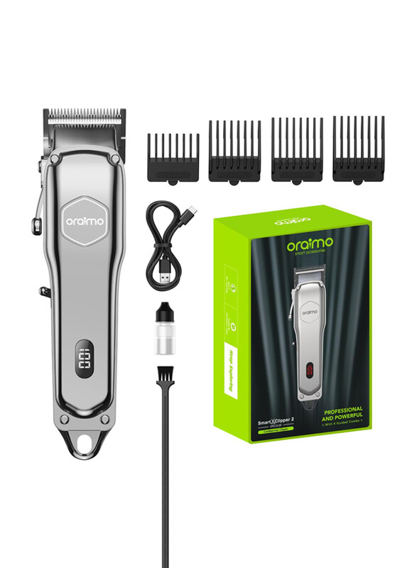 

Oraimo Smart Clipper2 Super Powerful Professional Cordless Hair Clipper, Silver