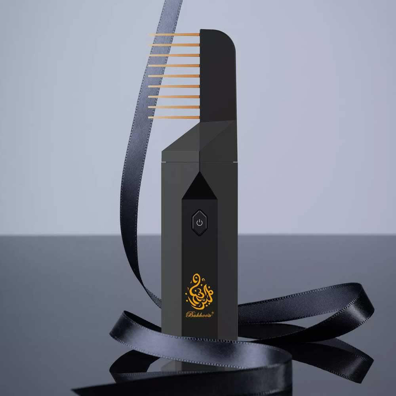 Bakhoor BoSidin USB Rechargeable Comb Electric Bakhoor Luxury Incense Burner, Black