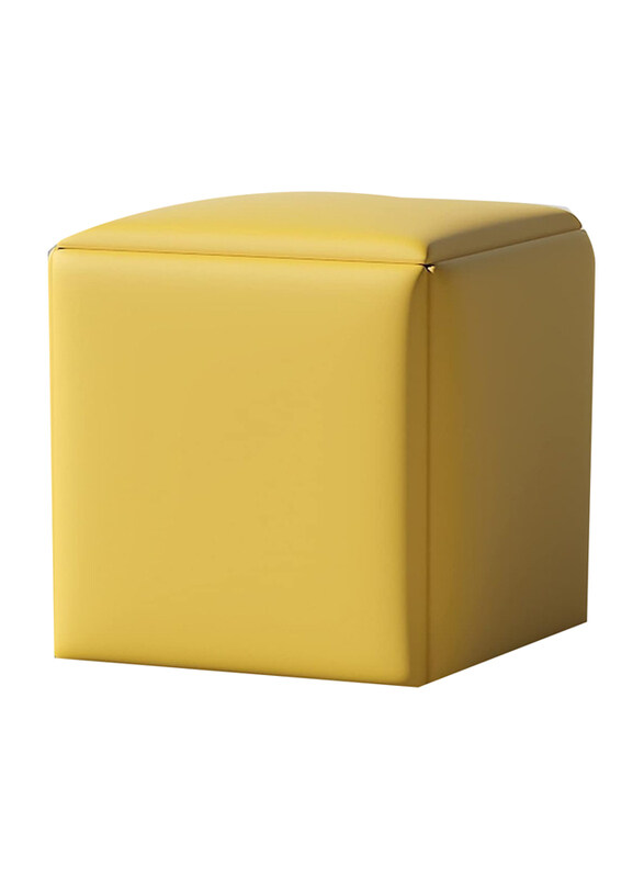 

Generic Leather 5-in -1 Seating Cube with Swivel Casters Stackable Sofa Chair Stool, Yellow