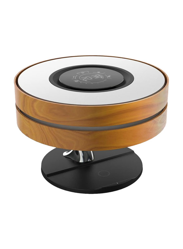 Henlutuo Table Maple Log Lamp with Wireless Charge Bluetooth Speaker, Multicolour