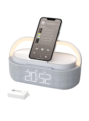 Colsur Bluetooth Speaker with Digital Alarm Clock, Grey