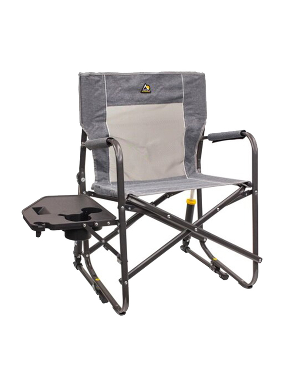 GCI Outdoor Freestyle Rocker Chair with Side Table, Heathered Pewter