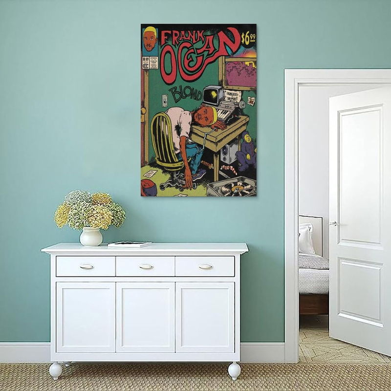 Momoo Frank Ocean Blonde Music Album Comic Poster, 12 x 18-inch, Multicolour