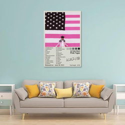Pink Hip Hop Tape Album Canvas Poster, Multicolour
