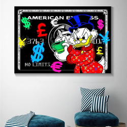 Brr Graffiti Monopolys Scrooge American Express Money Canvas Art Poster, Multicolour