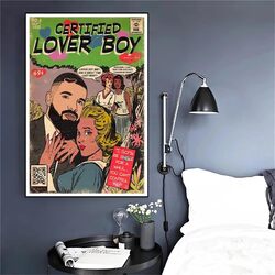 Motlwat Drake Certified Lover Boy Music Album Canvas Wall Art Poster, 16 x 24 inch, Multicolour