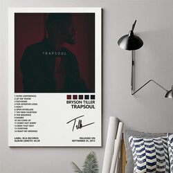 Shiwa Bryson Tiller Poster Trapsoul Album Cover Canvas Wall Art Poster, 16 x 24 inch, Multicolour