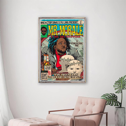 Motlwat Unframed Canvas 12 x 18-Inch Kendrick Lamar Poster Mr. Morale & The Big Steppers Music Album Art Poster, Multicolour