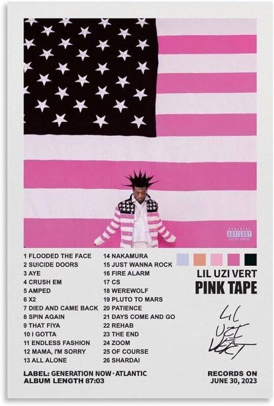

Bibiq Pink Tape Music Album Cover Canvas Posters, Multicolour