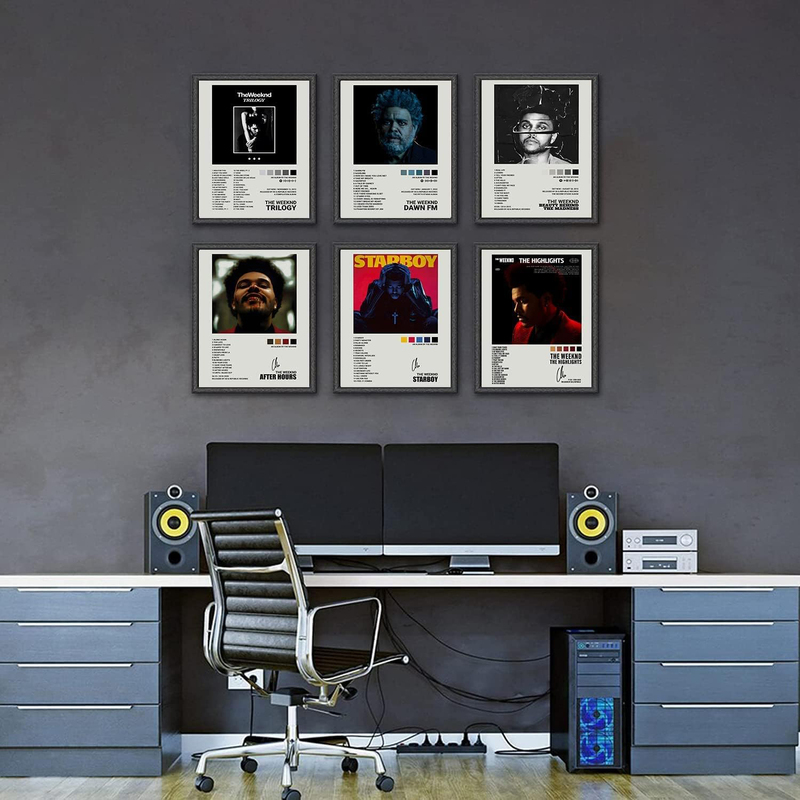 Henct The Weeknd Music Album Cover Posters Print, 6 Piece, Multicolour