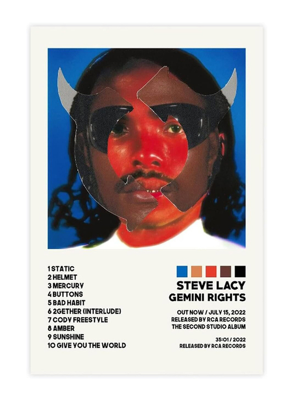 Steve Lacey Stickers Gemini Rights Poster Album Cover, Canvas Painting Wall Sticker Decor for Living Room & Bedroom Decoration, Multicolour