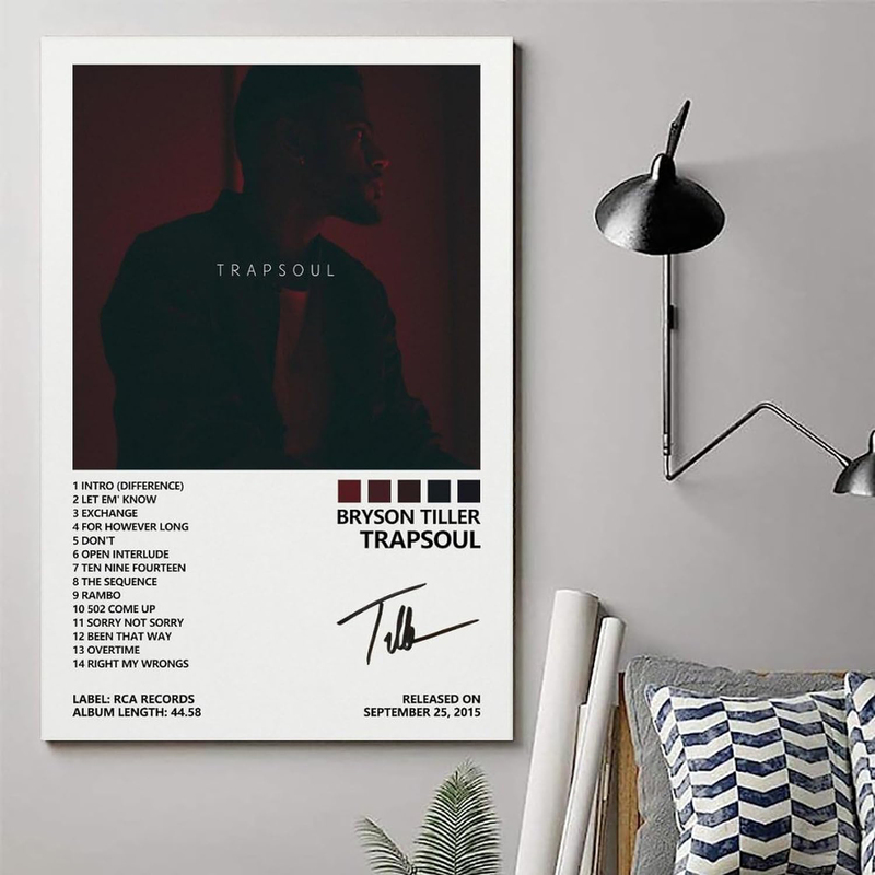 Shiwa Bryson Tiller Trapsoul Album Cover Canvas Poster, 12 x 18-inch, Multicolour