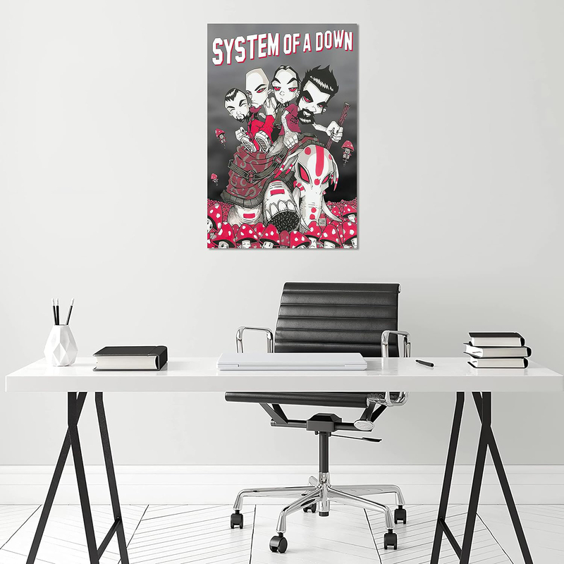 Psimet System of A Down Poster Music Wall Art Canvas for Office Decor Unframed, 12 x 18 inch, Multicolour