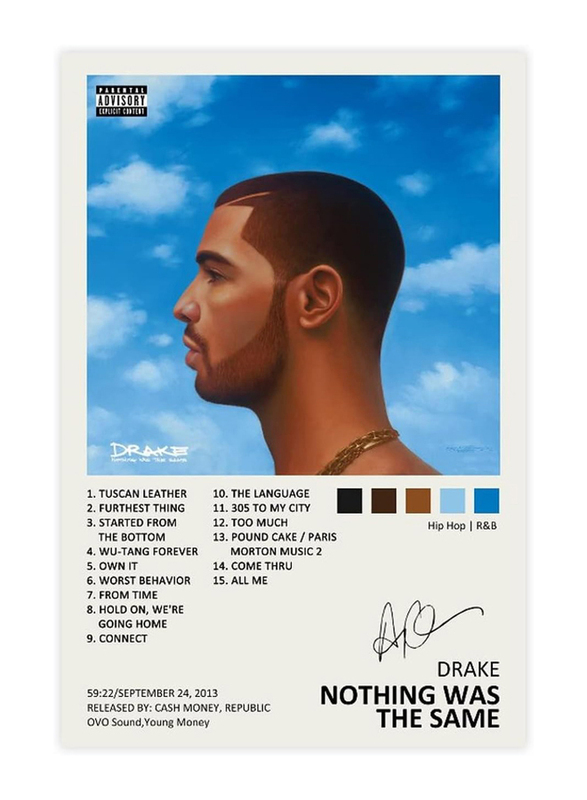 Ygulc Drake Poster Nothing Was The Same Music Album Cover Signed Limited Edition Canvas Poster, Multicolour