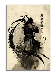 Gengsheng Japanese Ink Bushido Posters Canvas Painting Vintage Japanese Ninja Print Wall Art, Multicolour