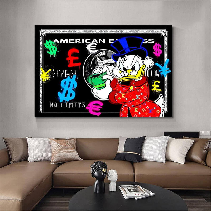 Brr Graffiti Monopolys Scrooge American Express Money Canvas Art Poster, Multicolour