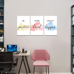 LANIFANT Inspirational Motivational Positive Quotes Poster, 3 Pieces, Multicolour