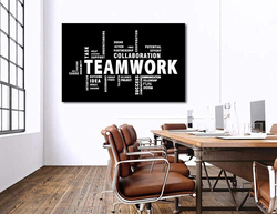 Amart Sun Teamwork Canvas Wall Poster, 36 x 24inch, Black