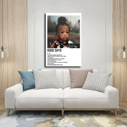 SZA Poster with "Good Days" Design for Canvas Music Album, Art Wall Poster for Living Room & Bedroom Decoration, Multicolour