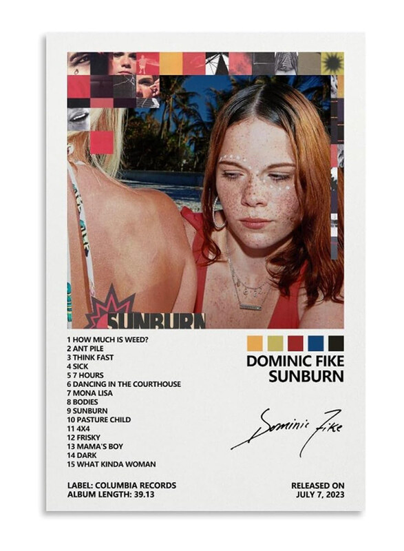 

Chuki Dominic Fike Poster Sunburn Album Cover Poster for Room Aesthetic Canvas Wall Art, Multicolour