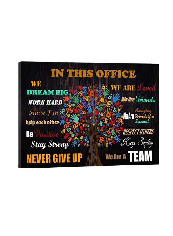 Deergar Motivational Inspirational Poster Quotes In This Office Print Rustic Canvas Art Framed Poster, 16 x 24-inch, Multicolour