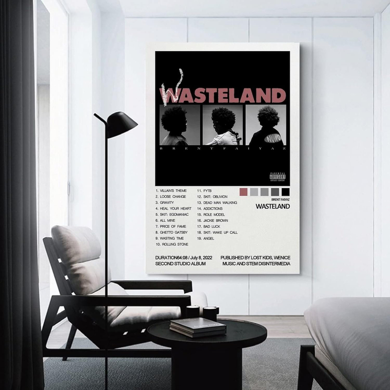 Ypxzzj Brent Poster Faiyaz Wasteland Album Cover Poster, Multicolour