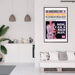 Vintage Bar Decor Poster Mom I Am A Rich Man Inspirational Quotes Wall Art, Multicolour