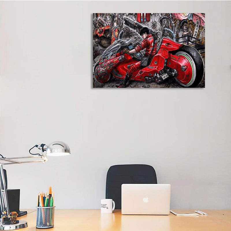 Afle Poster Afle Red Fighting Anime Wall Decoration Canvas Wall Art, Multicolour