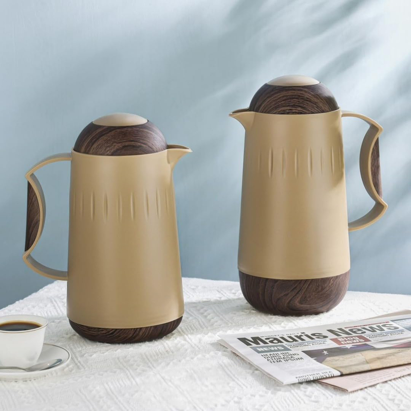 2-Piece Luxurious Twin Thermos Set with a Fusion of Captivating Finishes, Black