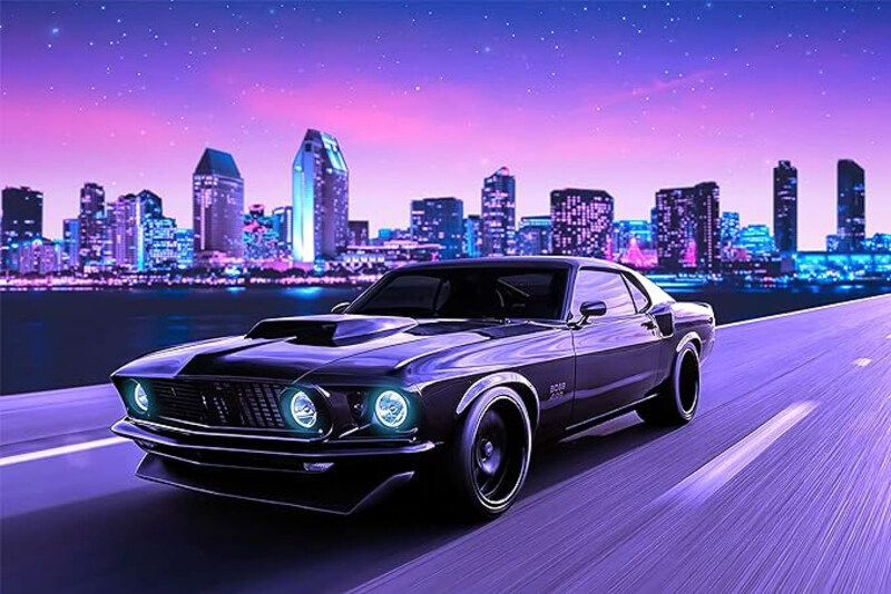 

Afle Purple Car, Jdm, Cool Canvas Wall Art Poster, 12 x 18 inch, Multicolour