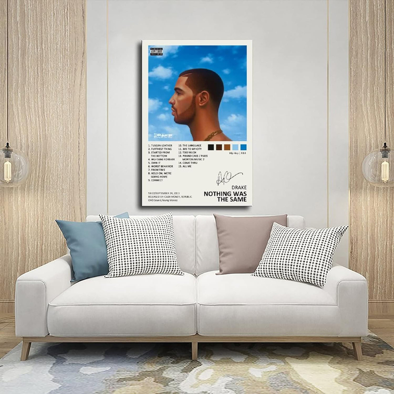 Ygulc Drake Poster Nothing Was The Same Music Album Cover Signed Limited Edition Canvas Poster, Multicolour