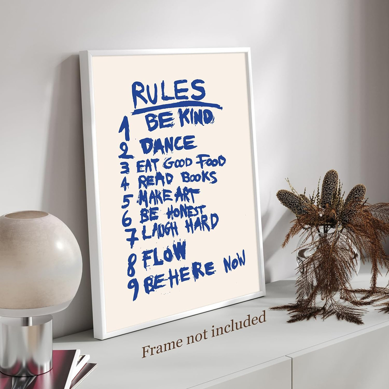 Fkjhld Abstract Rules Posters Trendy Inspirational Positive Quotes Canvas Poster, 16 x 24-inch, Multicolour