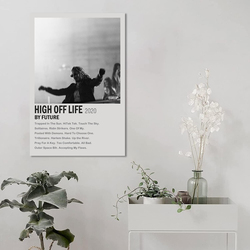Psimet Future High Off Life Album Cover Wall Art Canvas Poster, Black/White