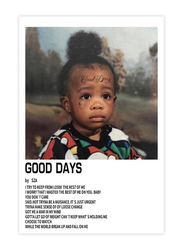 SZA Poster with "Good Days" Design for Canvas Music Album, Art Wall Poster for Living Room & Bedroom Decoration, Multicolour