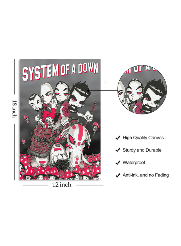 Psimet System of A Down Poster Music Wall Art Canvas for Office Decor Unframed, 12 x 18 inch, Multicolour